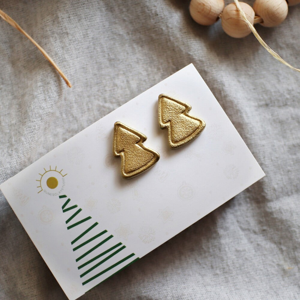 Gold Pine Earring