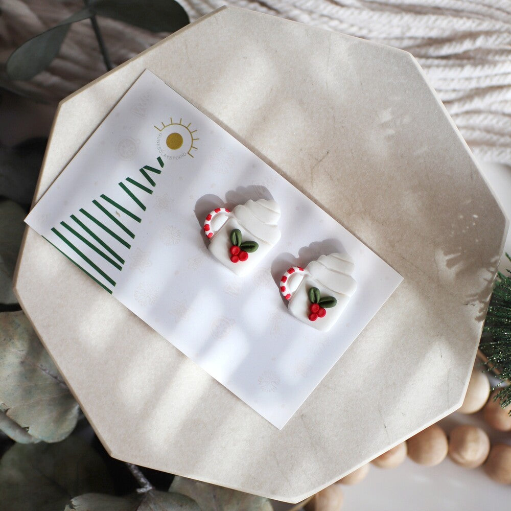 Christmas Coffee Mug Earring