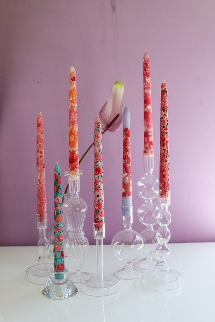 Hand-Painted Candlestick Candle