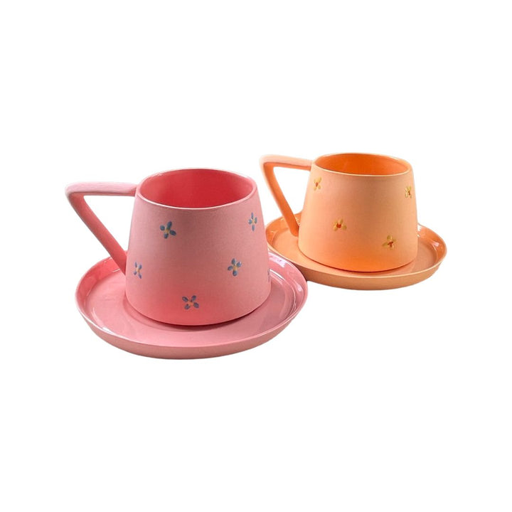 Elegant Cotton Touch 7 Handle Floral Filter Coffee Set