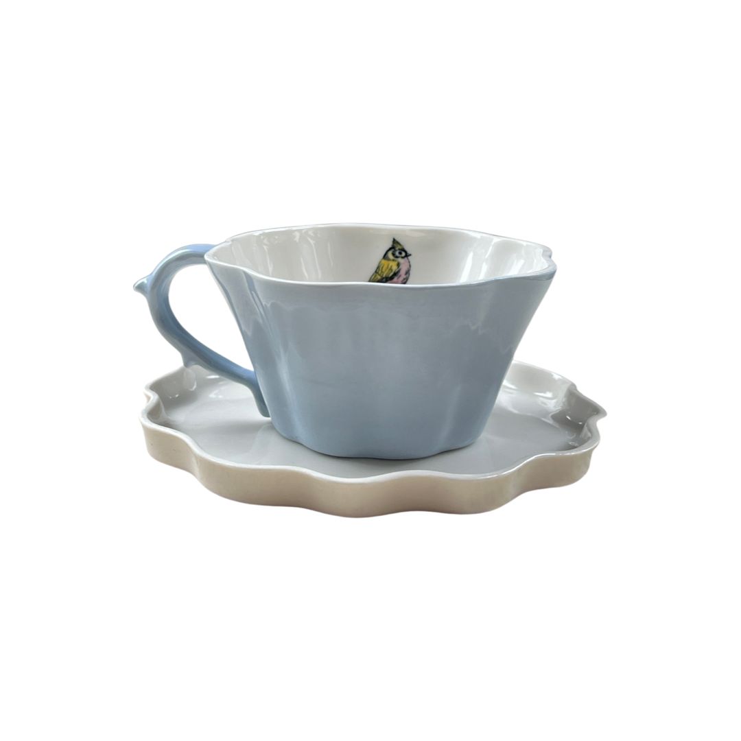 Cardinal Bird Clover Coffee Cup Set