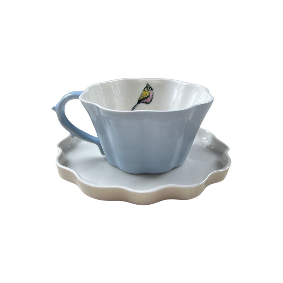 Cardinal Bird Clover Coffee Cup Set