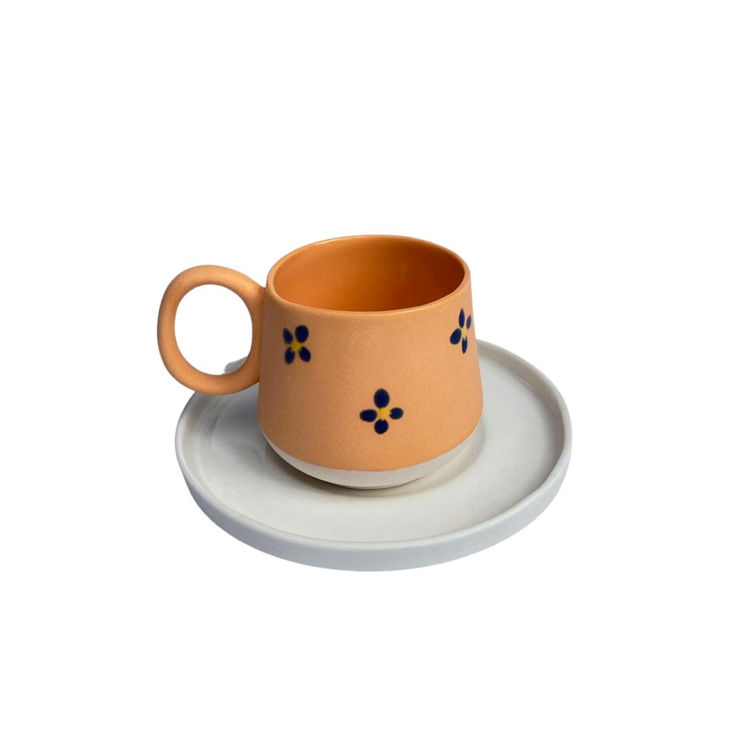 Elegant Cotton Touch Turkish Coffee Cup With Floral