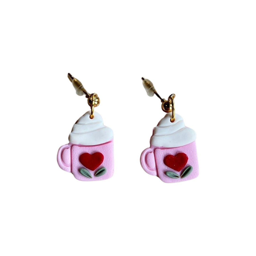 Pink Coffee Earring