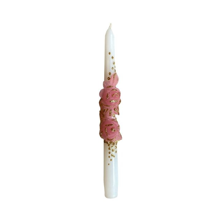 Hand Painted Candlestick Candle-Embossed