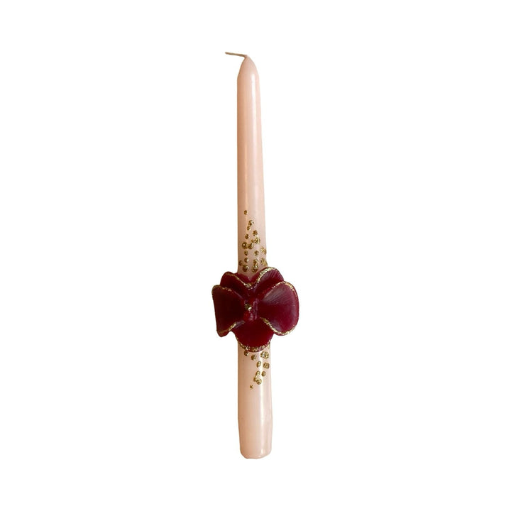 Hand Painted Candlestick Candle-Embossed