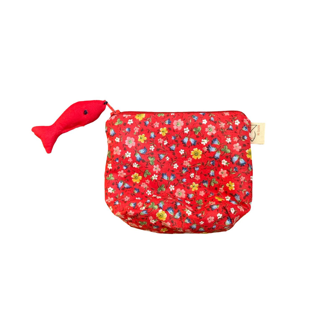 Fabric Wallet with Fish Keychain
