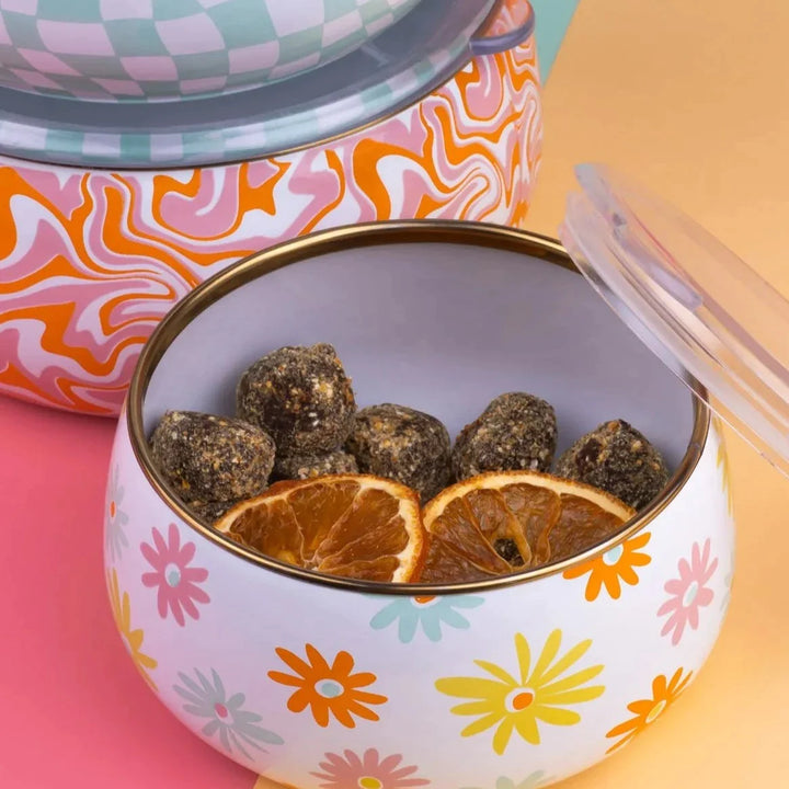 Retro Hippie 3 Pcs Enamel Chubby Storage Container Set