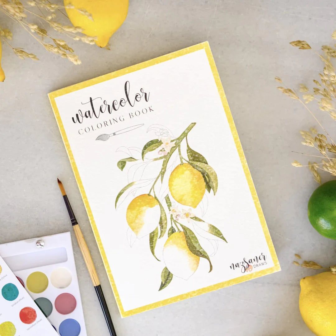 Watercolor Coloring Book Fruits