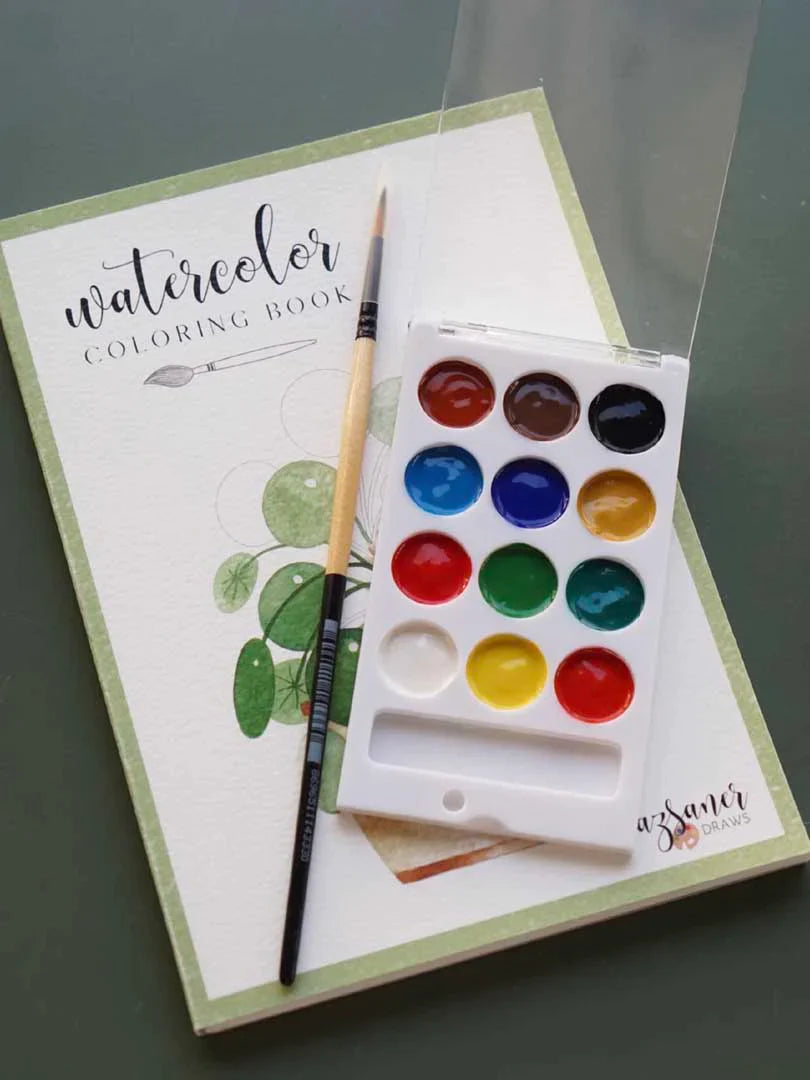 Watercolor Coloring Book Botanical