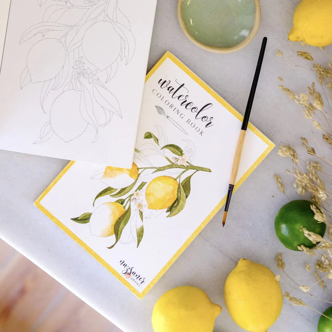 Watercolor Coloring Book Fruits