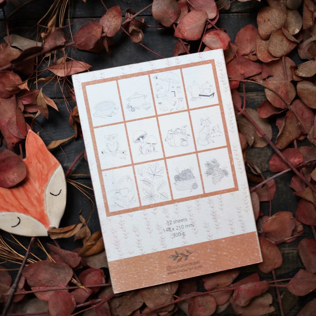 Watercolor Coloring Book Autumn