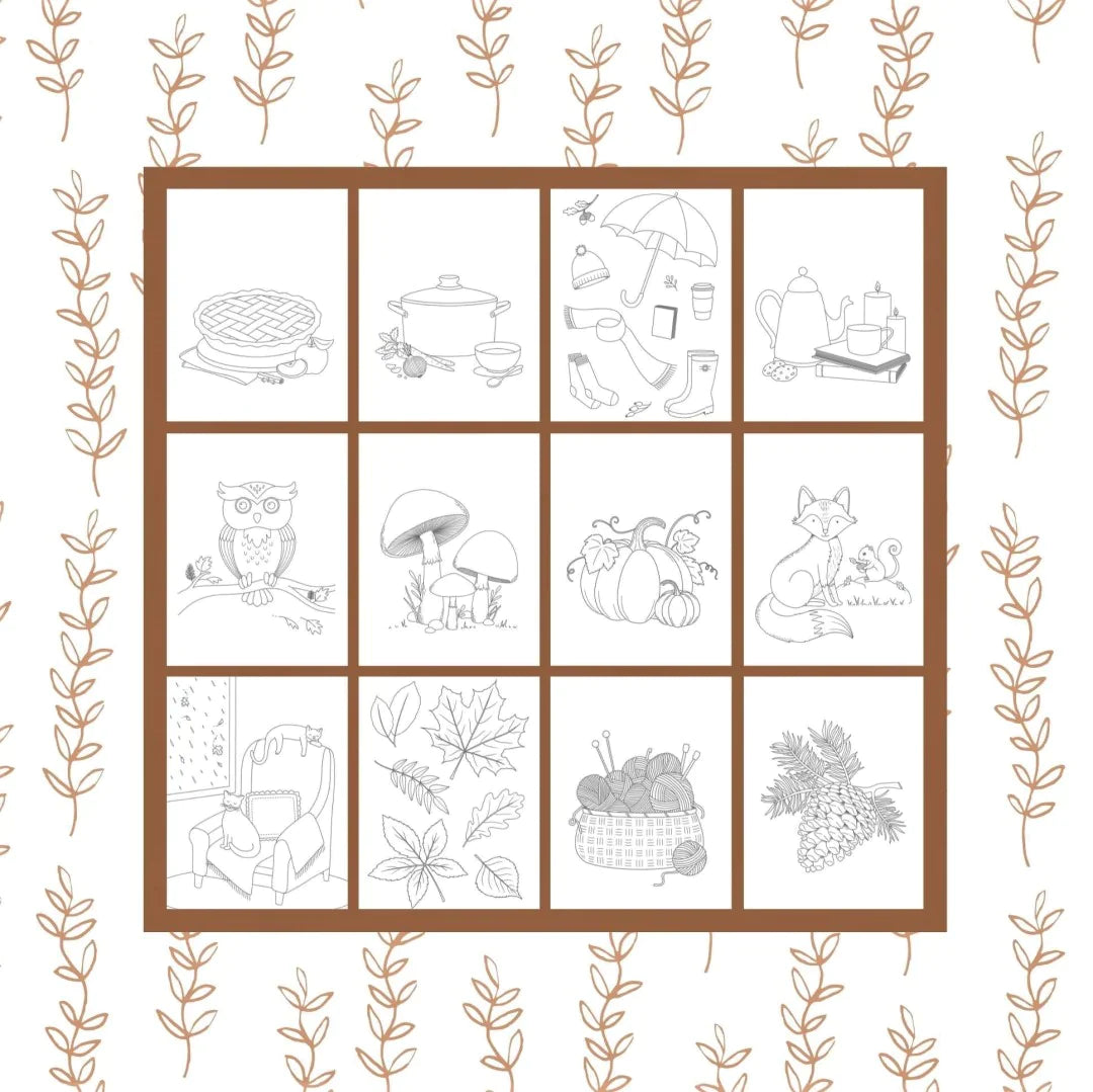 Watercolor Coloring Book Autumn