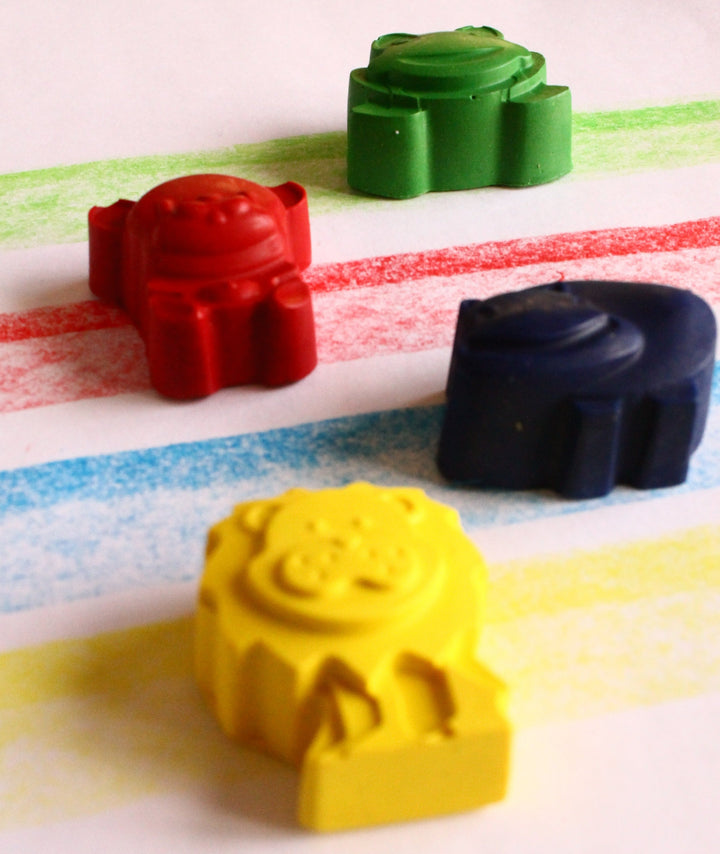 Basic Colors Wax Crayon Set with Animal Figures (4 Colors)