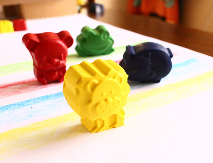 Basic Colors Wax Crayon Set with Animal Figures (4 Colors)