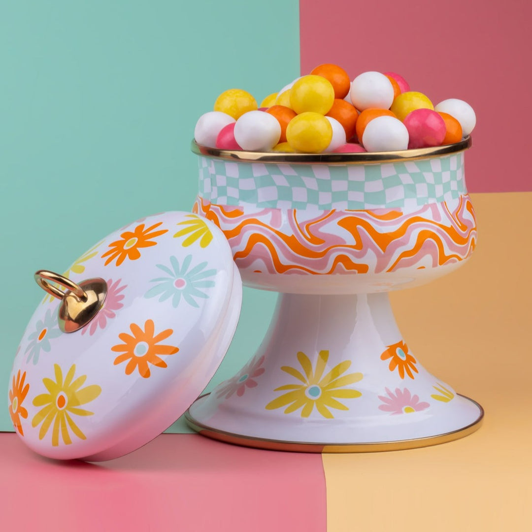 Retro Hippie Enamel Candy Bowl