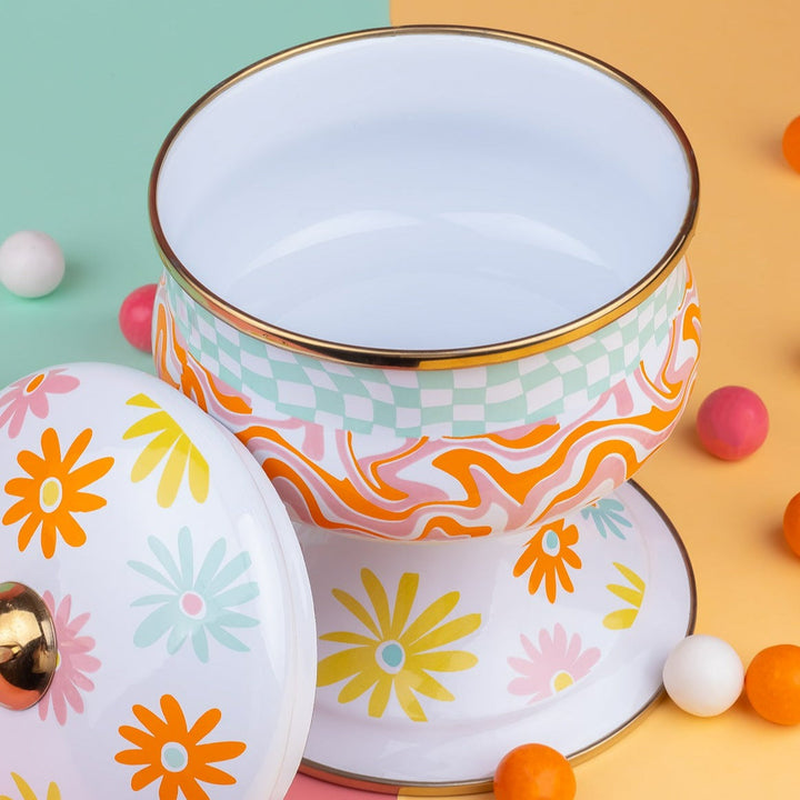 Retro Hippie Enamel Candy Bowl