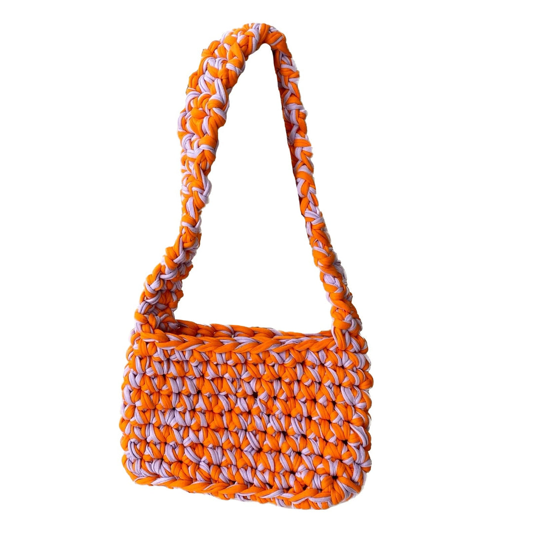 Knitted Bag Lilac - Orange