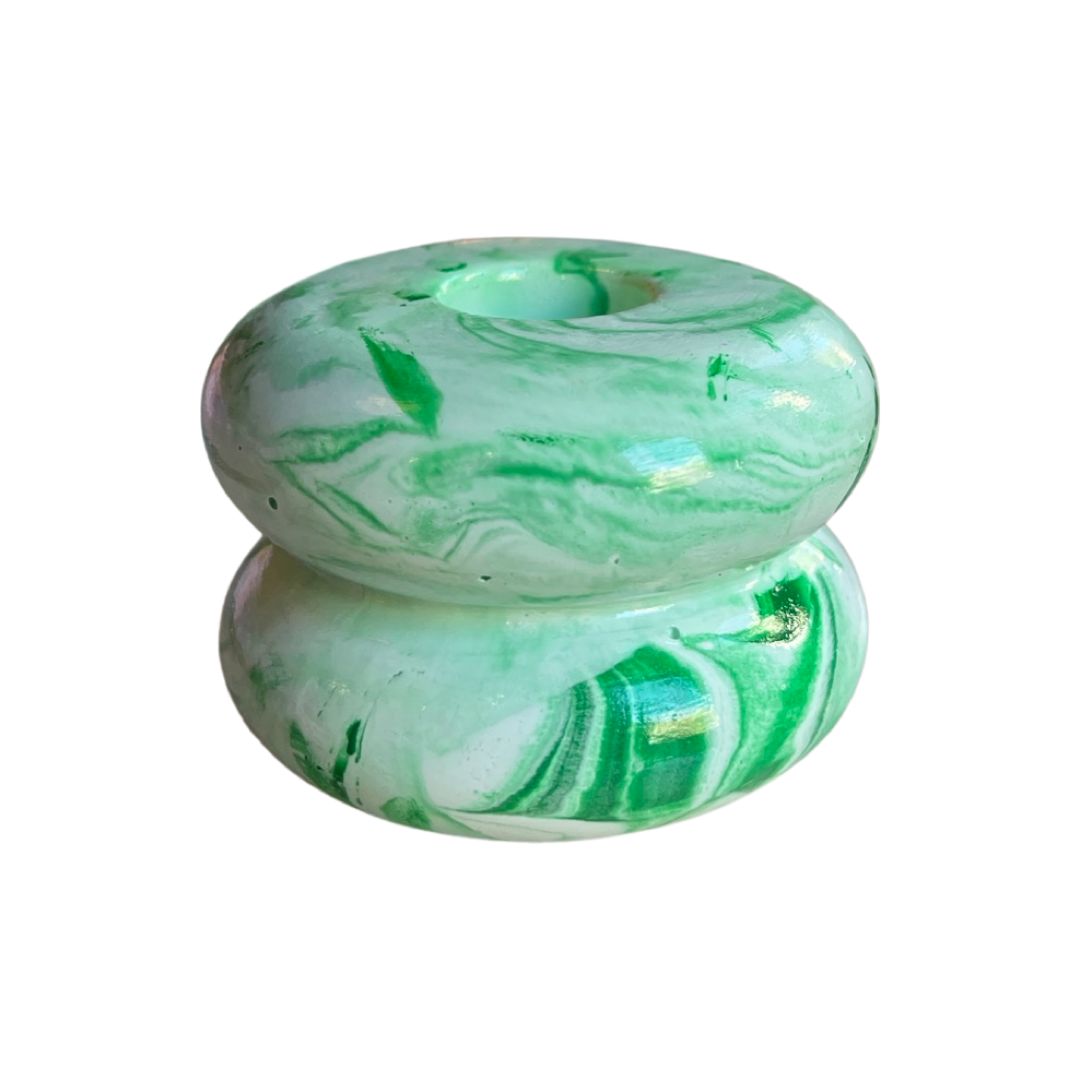 Limited Edition Donut Candle Holder Green