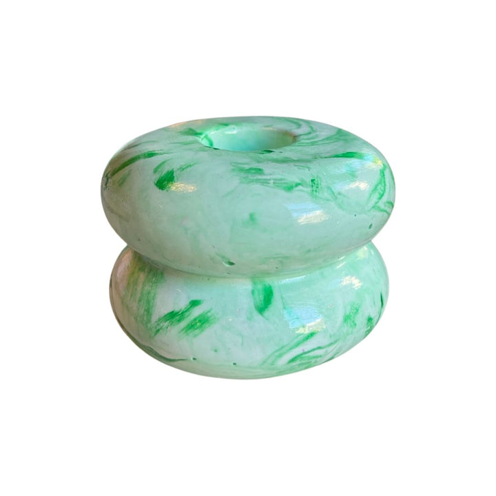 Limited Edition Donut Candle Holder Green