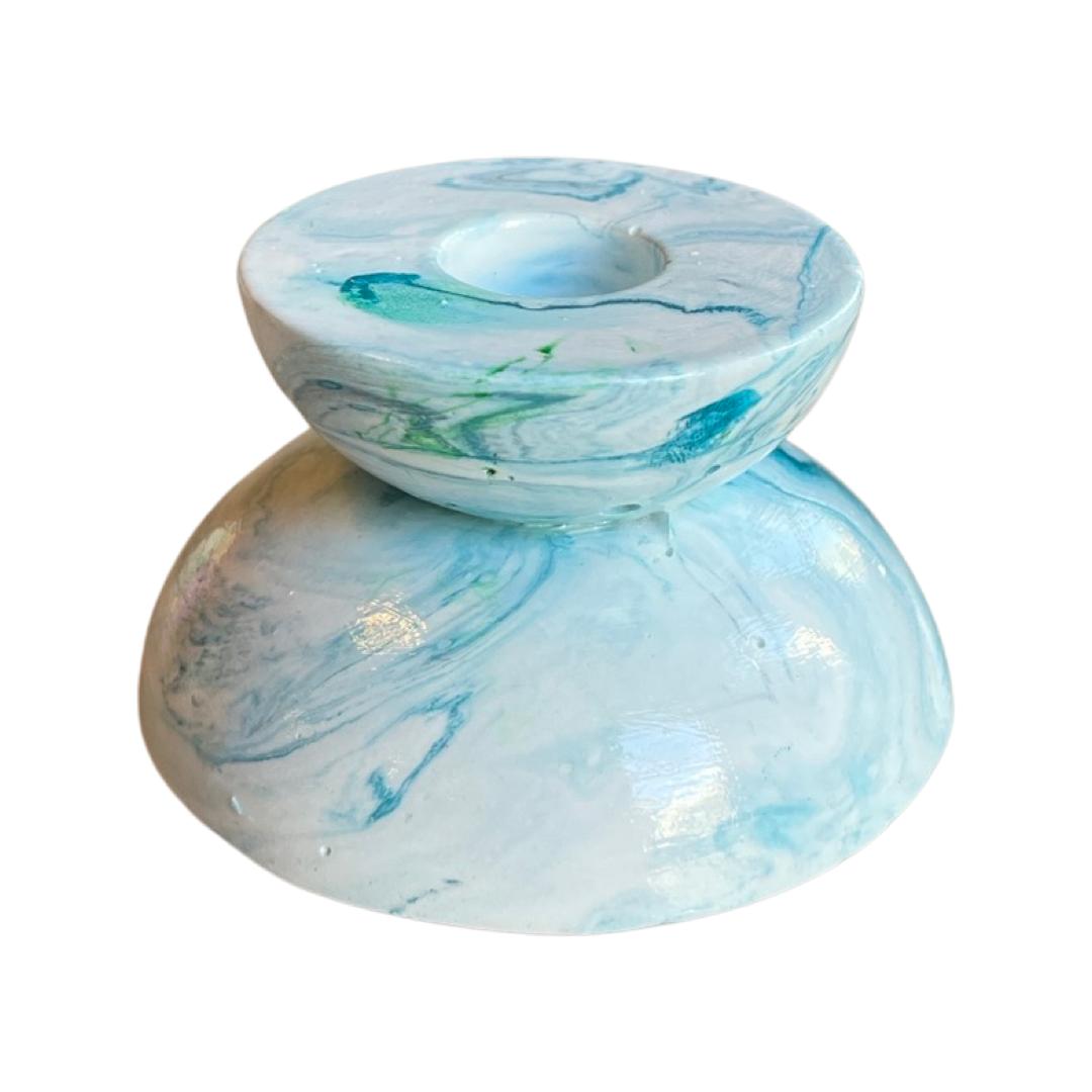 Chubby Candle Holder Blue