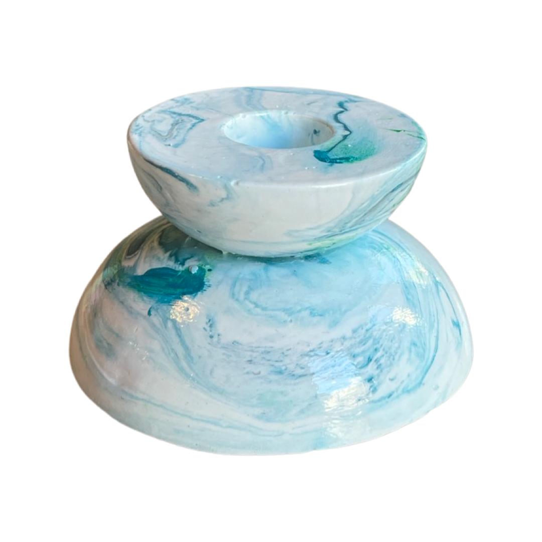 Chubby Candle Holder Blue