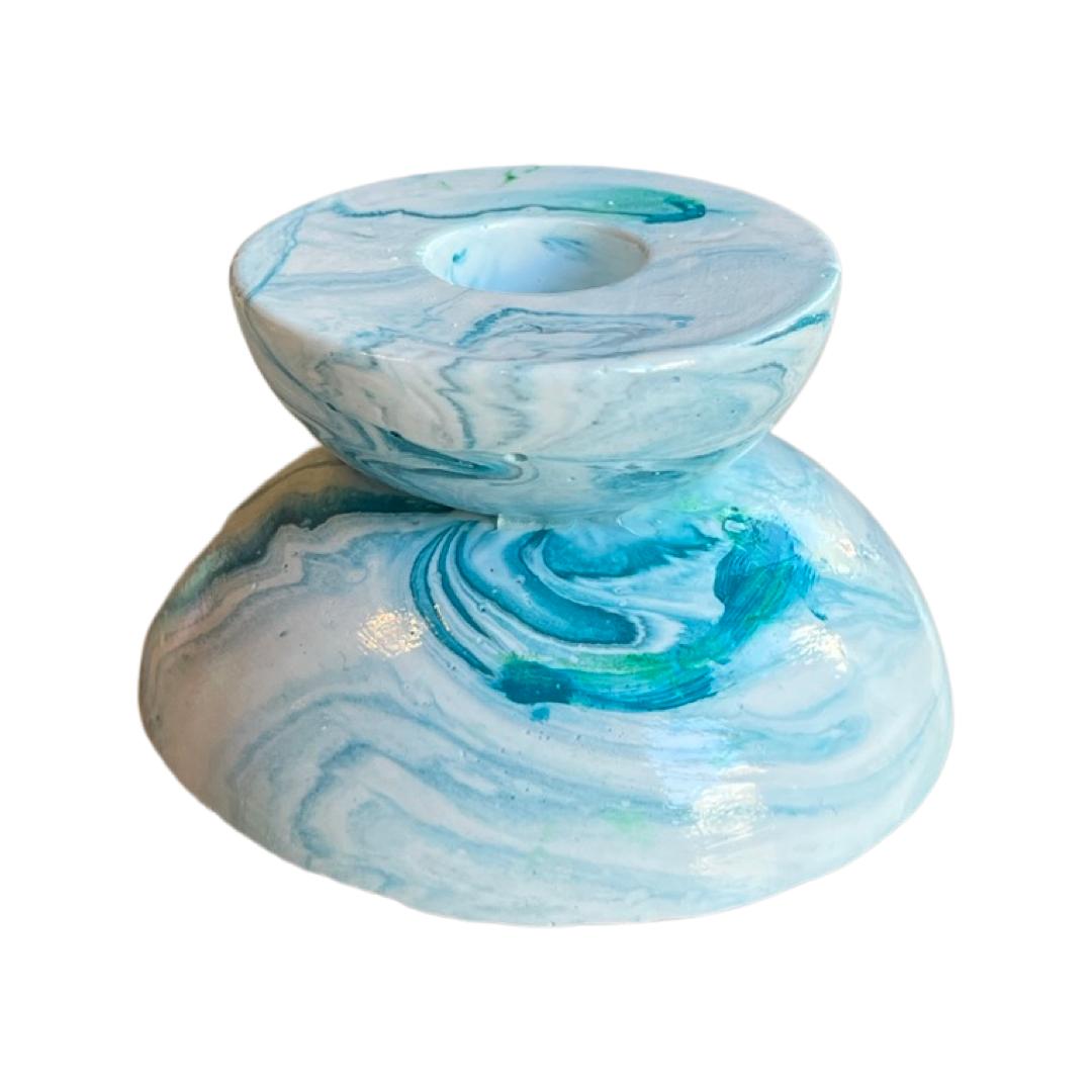 Chubby Candle Holder Blue