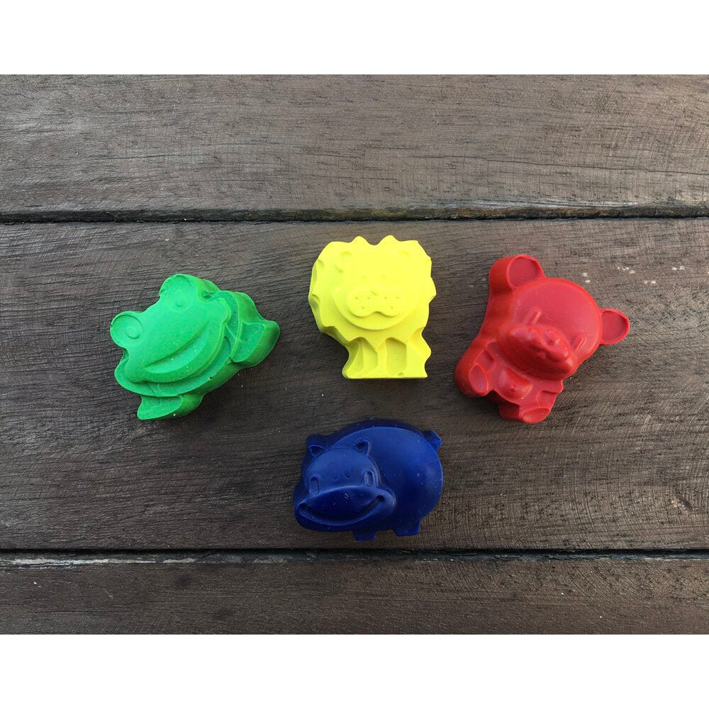 Basic Colors Wax Crayon Set with Animal Figures (4 Colors)