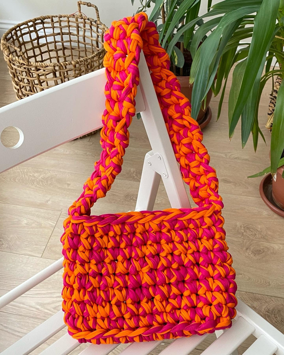 Knitted Bag Pink - Orange