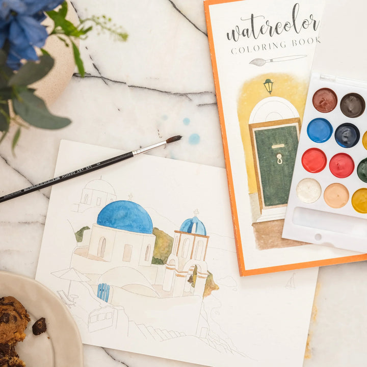 Watercolor Coloring Book Travel