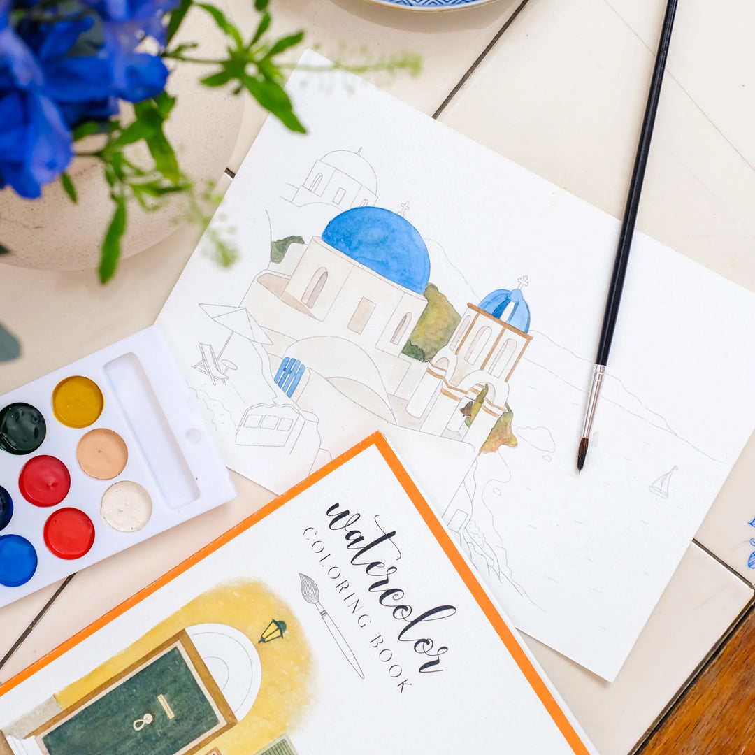 Watercolor Coloring Book Travel