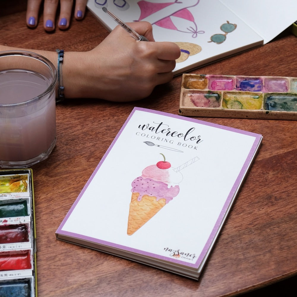 Watercolor Coloring Book Summer