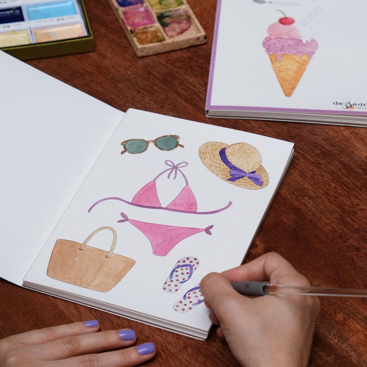 Watercolor Coloring Book Summer